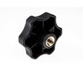 Multiple Lobes Clamping Knob, Screw-On, M10, Black, Pack of 10 pieces
